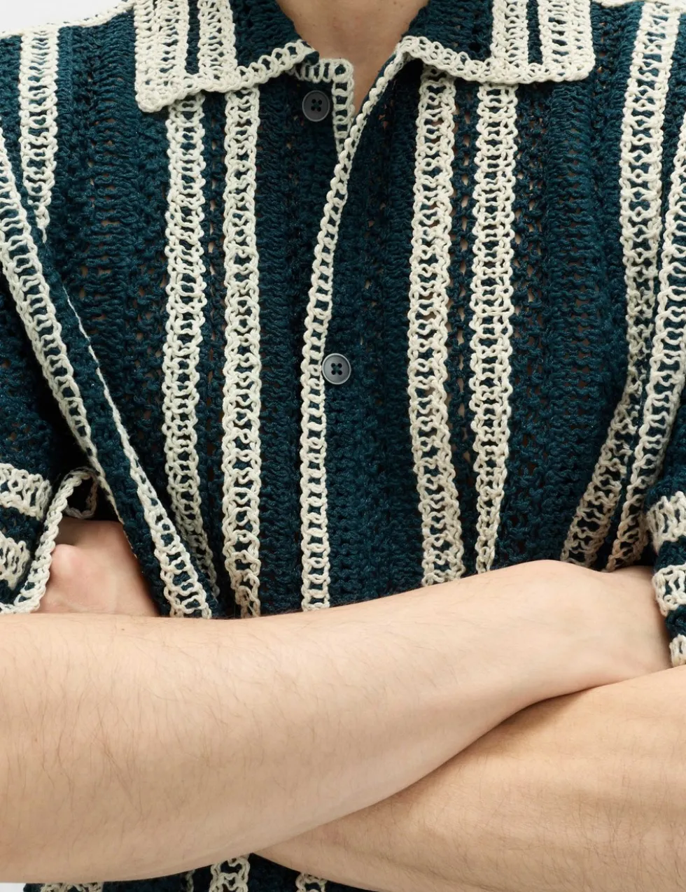 Relaxed Fit Knitted Short Sleeve Shirt
