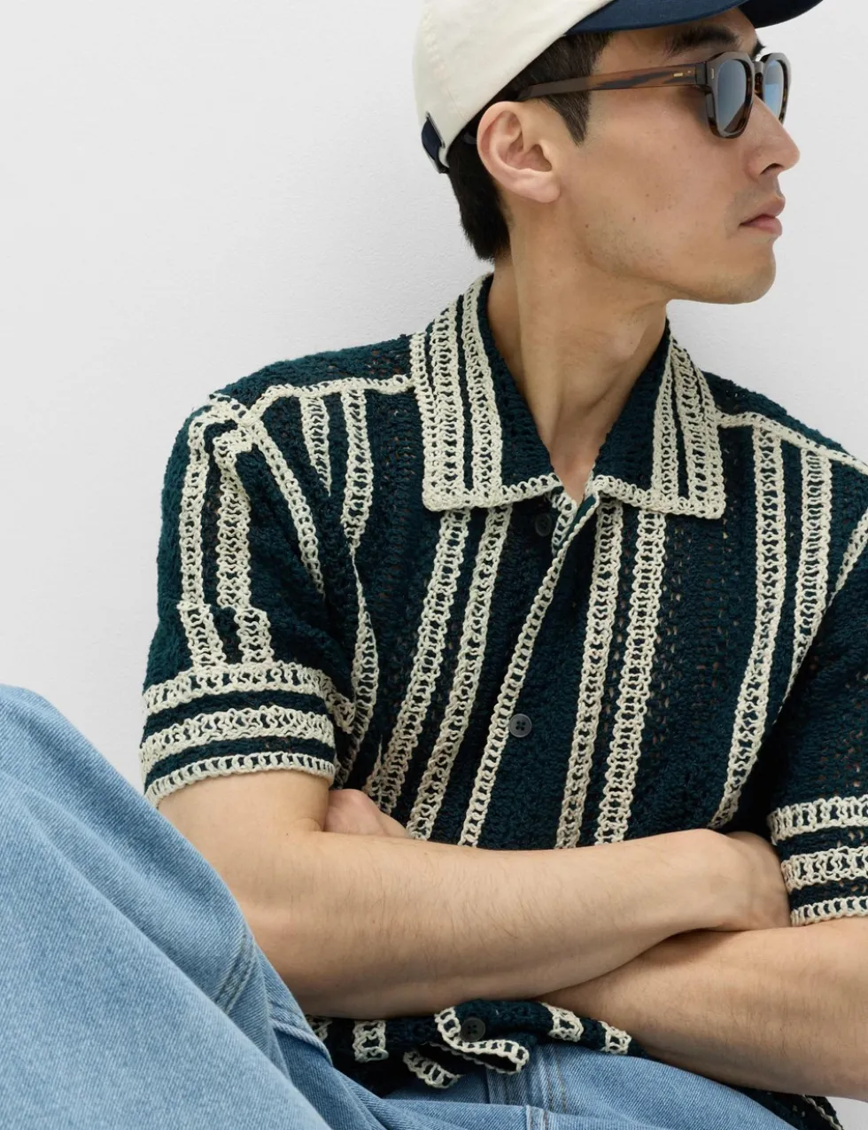 Relaxed Fit Knitted Short Sleeve Shirt