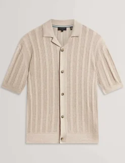 Relaxed Fit Linen Blend Short Sleeve Edio Shirt