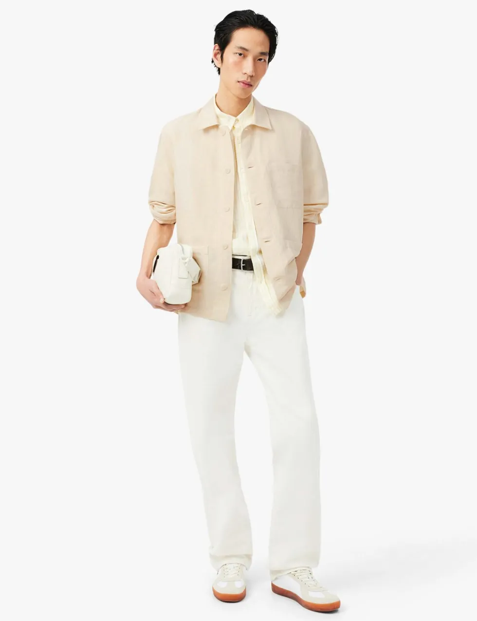 Relaxed Fit Linen Rich Twill Overshirt