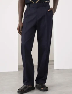 Relaxed Fit Lyocell Rich Pleat Front Trousers