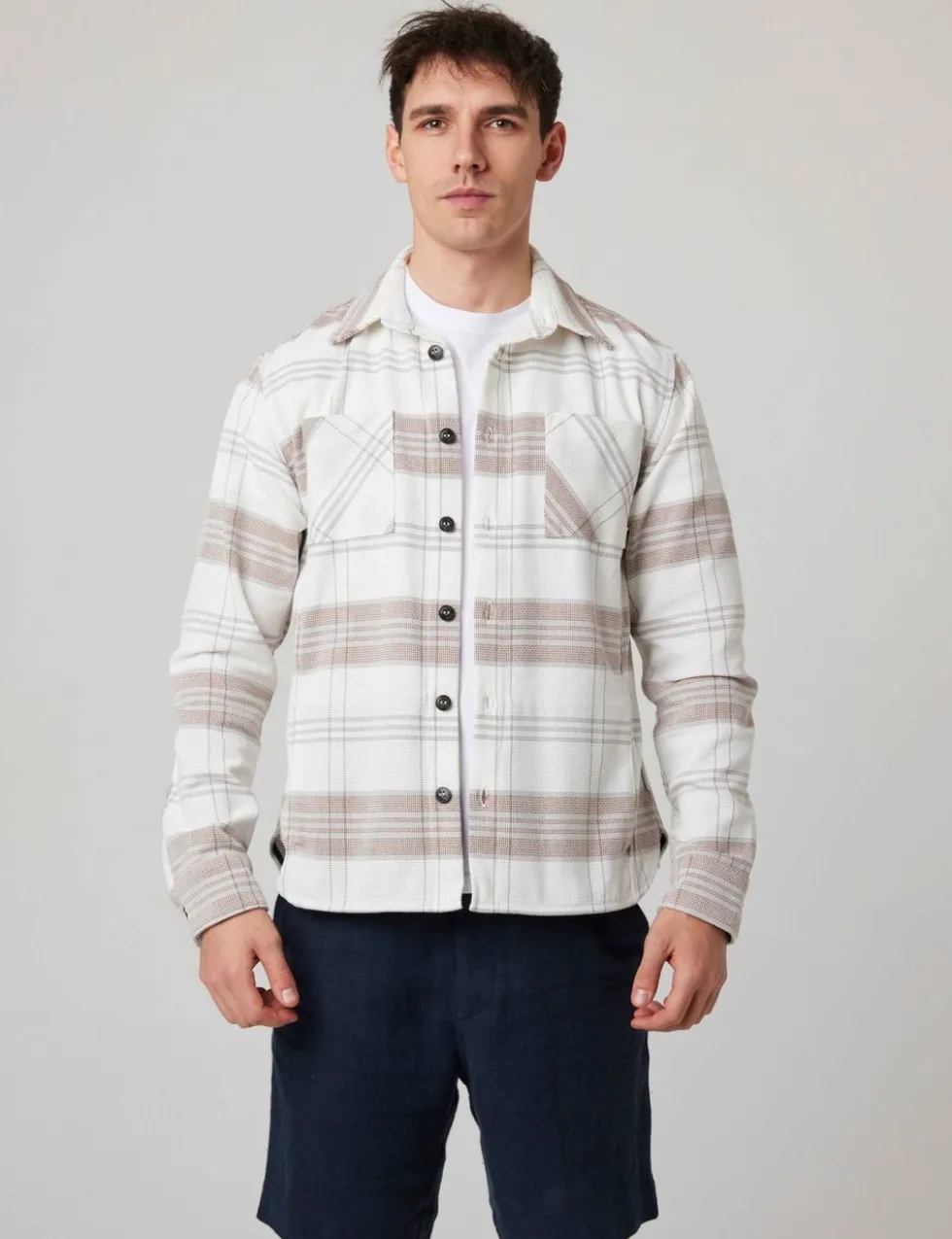 Relaxed Fit Pure Cotton Checked Overshirt