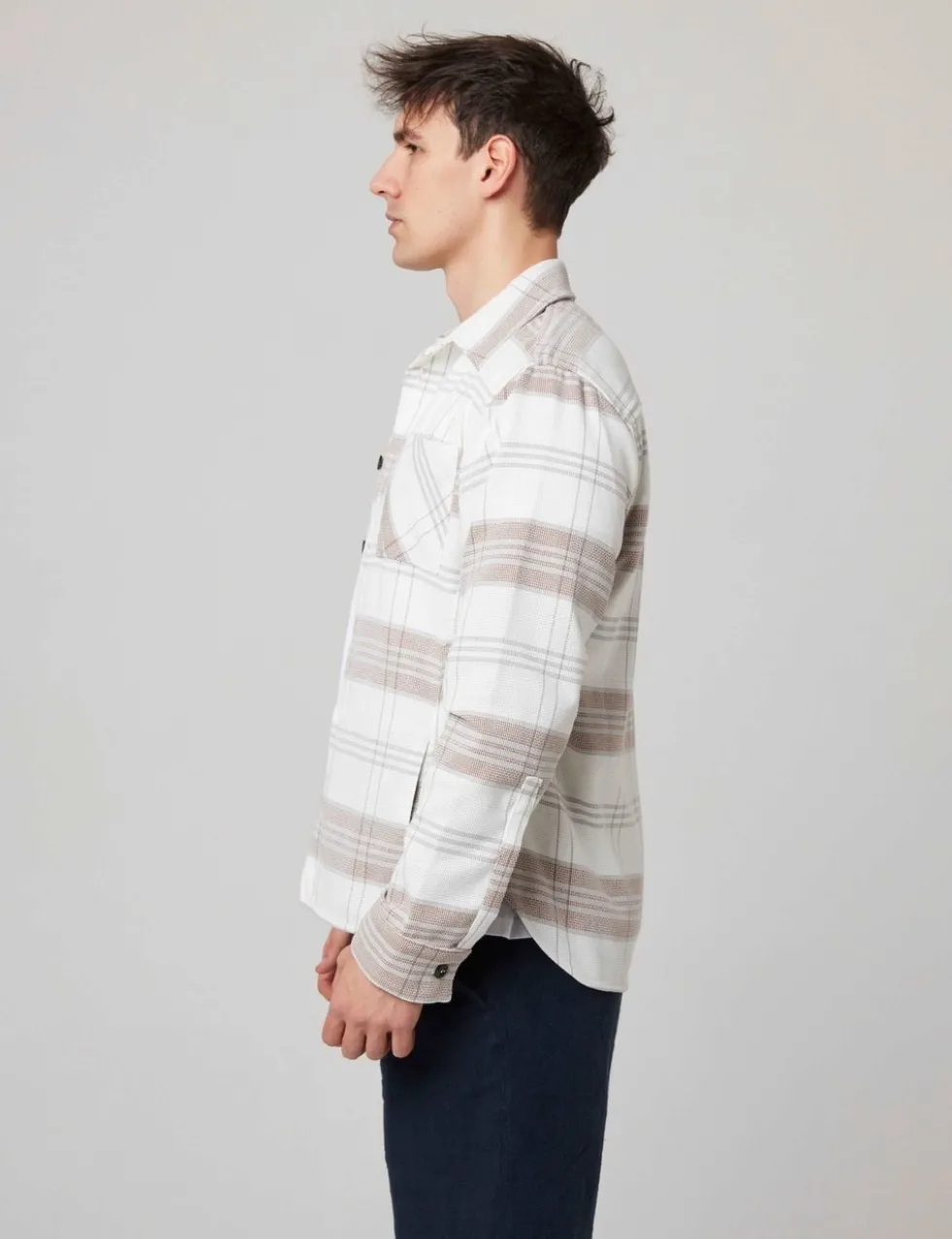 Relaxed Fit Pure Cotton Checked Overshirt