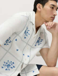 Relaxed Fit Pure Cotton Short Sleeve Shirt