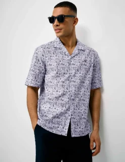 Relaxed Fit Pure Cotton Tropical Short Sleeve Shirt