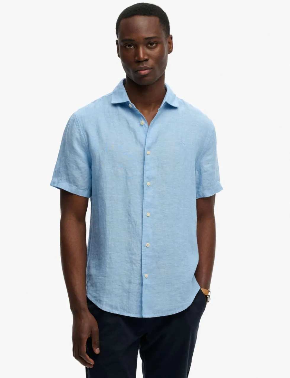 Relaxed Fit Pure Linen Short Sleeve Shirt