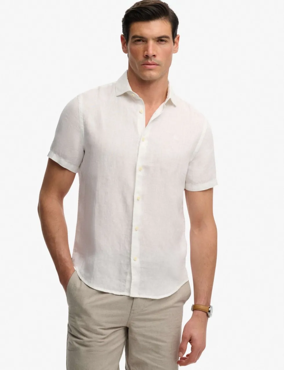Relaxed Fit Pure Linen Short Sleeve Shirt