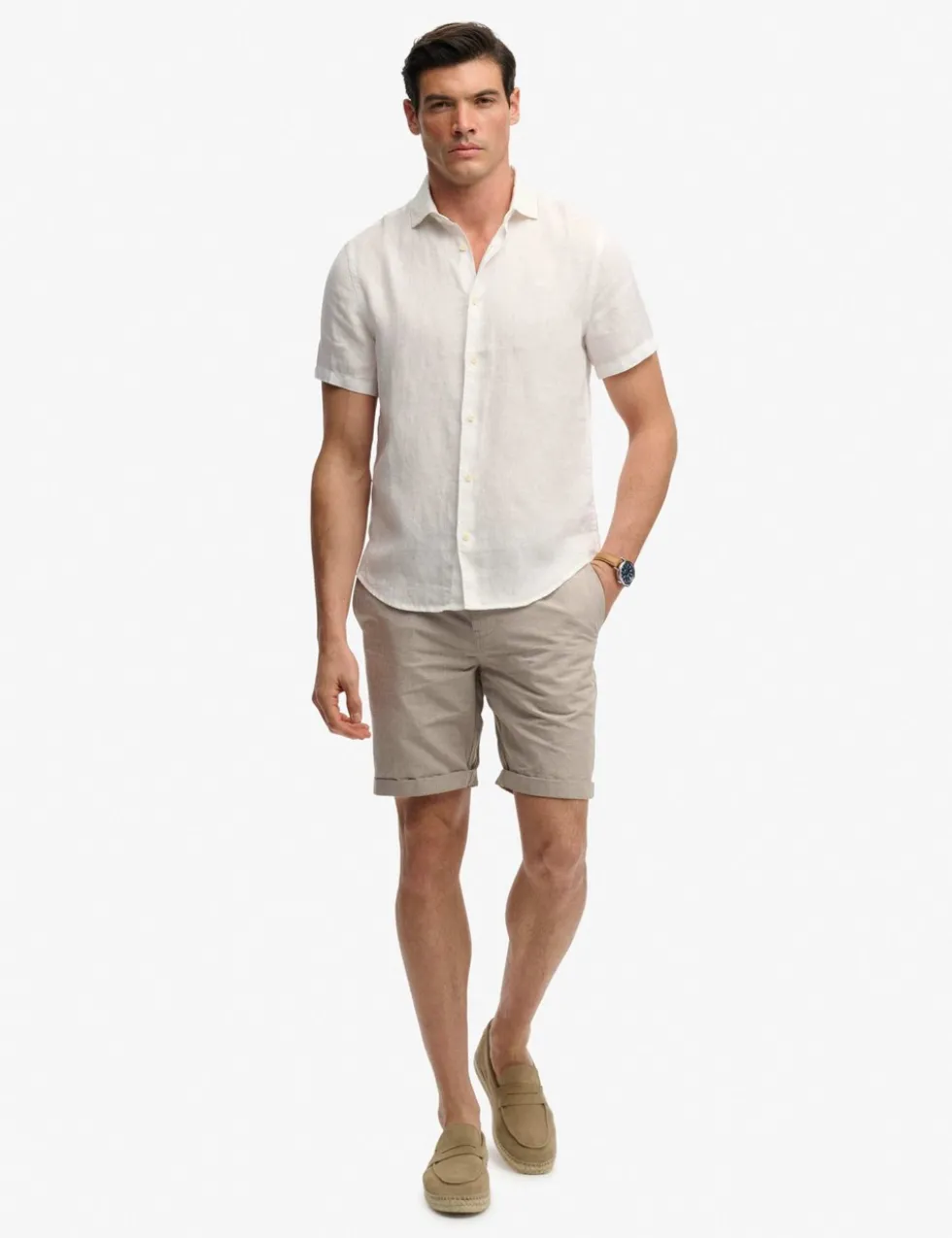 Relaxed Fit Pure Linen Short Sleeve Shirt