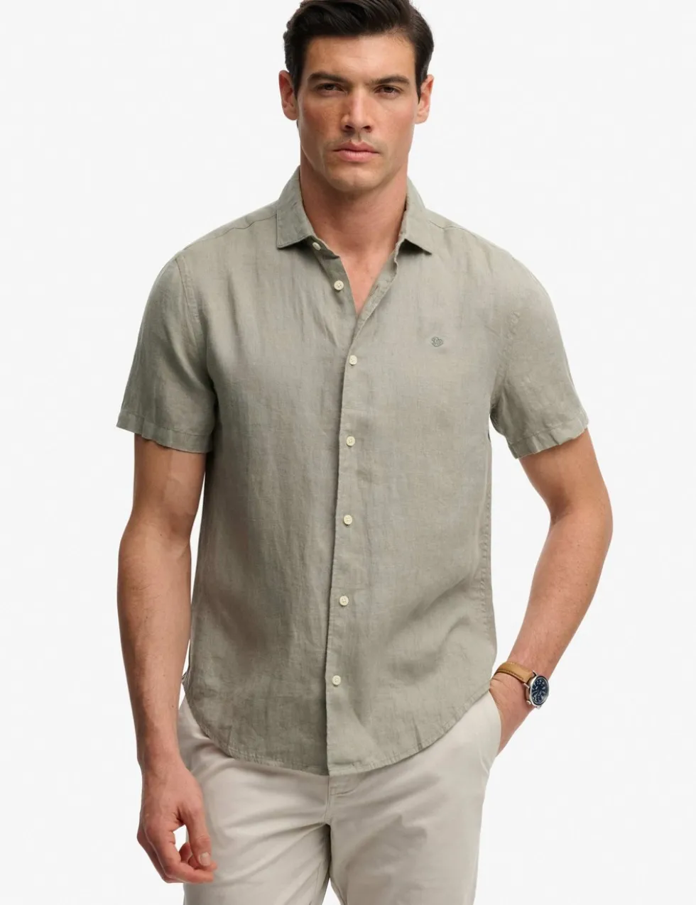 Relaxed Fit Pure Linen Short Sleeve Shirt