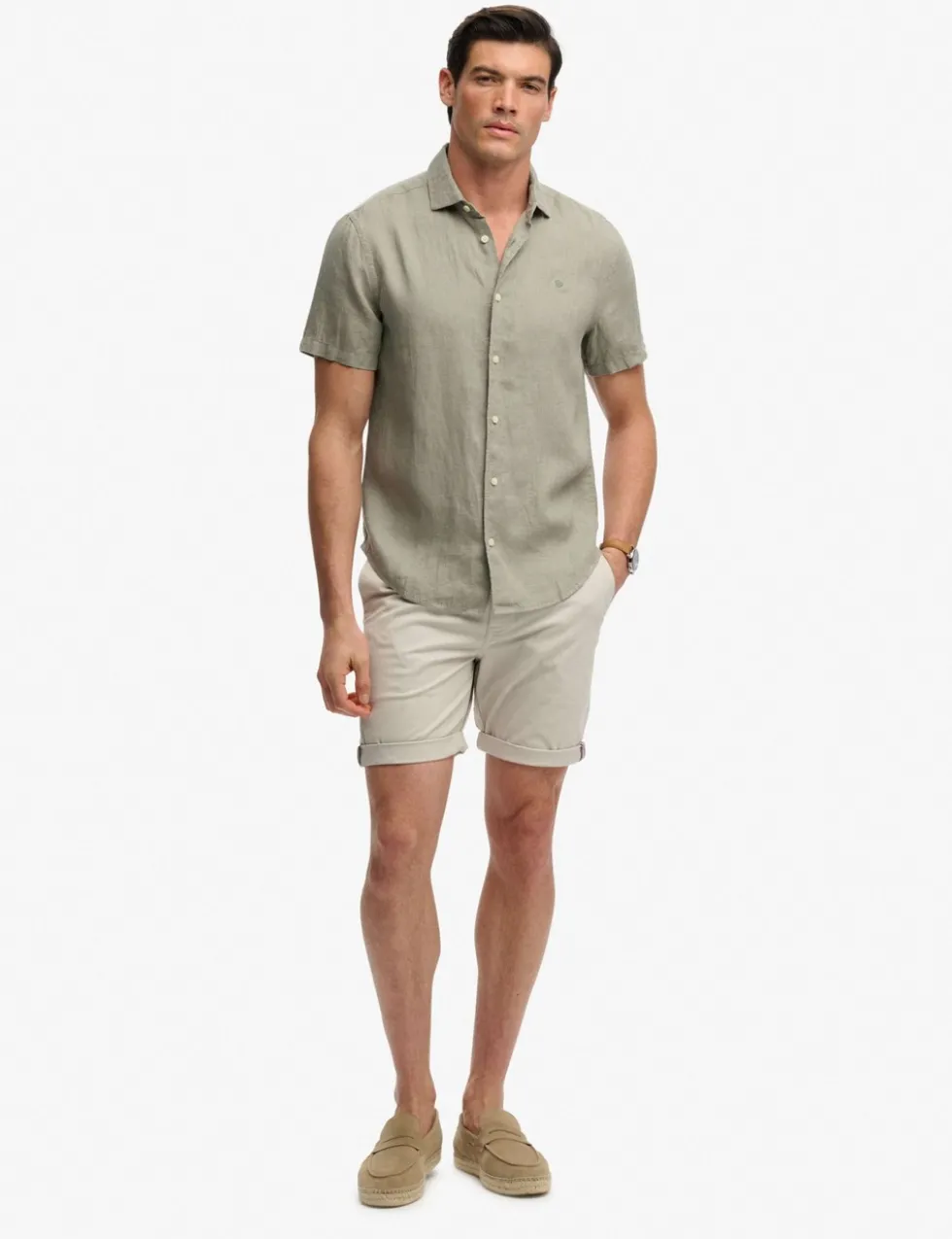 Relaxed Fit Pure Linen Short Sleeve Shirt