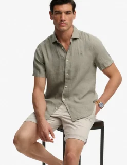 Relaxed Fit Pure Linen Short Sleeve Shirt