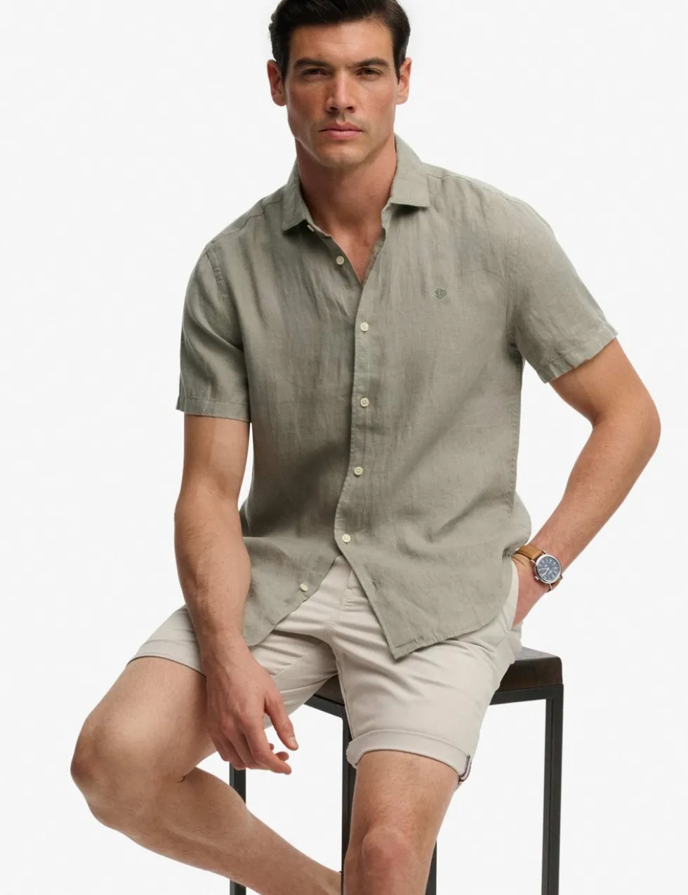Relaxed Fit Pure Linen Short Sleeve Shirt