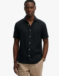 Relaxed Fit Pure Linen Short Sleeve Shirt