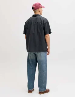 Relaxed Fit Revere Collar Short Sleeve Shirt