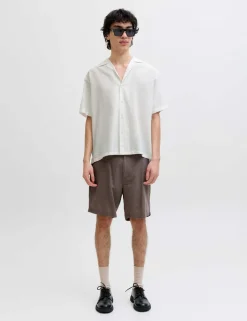 Relaxed Fit Revere Collar Short Sleeve Shirt