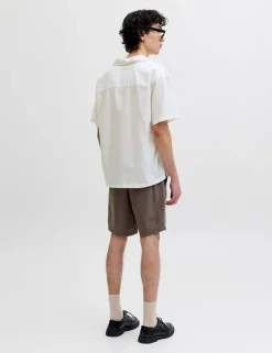 Relaxed Fit Revere Collar Short Sleeve Shirt