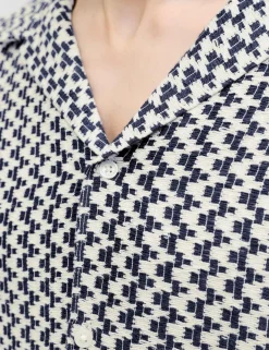 Relaxed Fit Revere Collar Short Sleeve Shirt