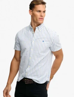 Relaxed Fit Striped Short Sleeve Oxford Shirt
