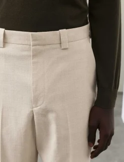 Relaxed Fit Textured Trousers