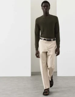 Relaxed Fit Textured Trousers