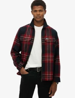 Relaxed Fit Wool Blend Checked Overshirt