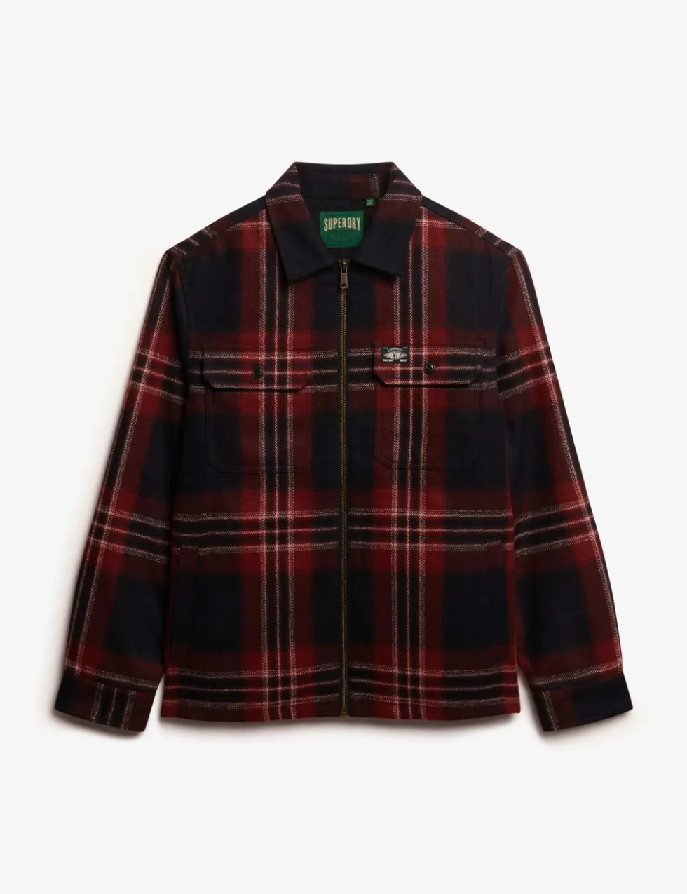 Relaxed Fit Wool Blend Checked Overshirt