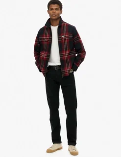 Relaxed Fit Wool Blend Checked Overshirt