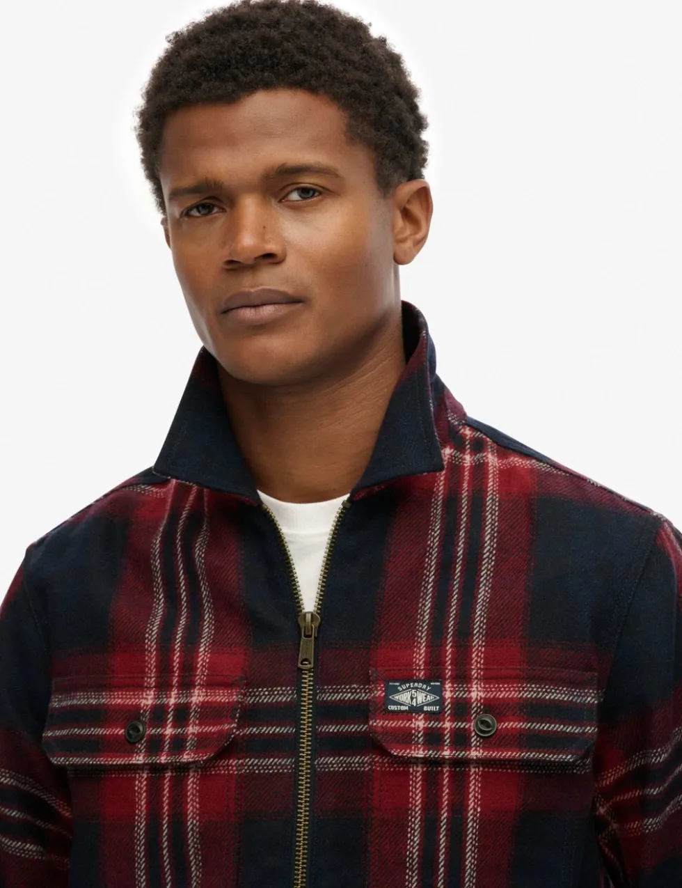 Relaxed Fit Wool Blend Checked Overshirt