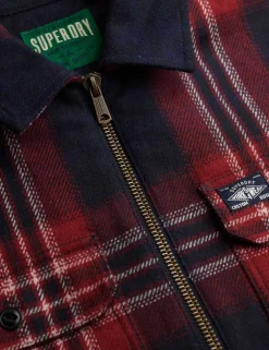 Relaxed Fit Wool Blend Checked Overshirt