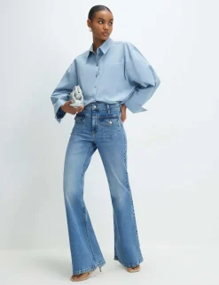 Relaxed High Waisted Flared Jeans