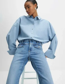 Relaxed High Waisted Flared Jeans