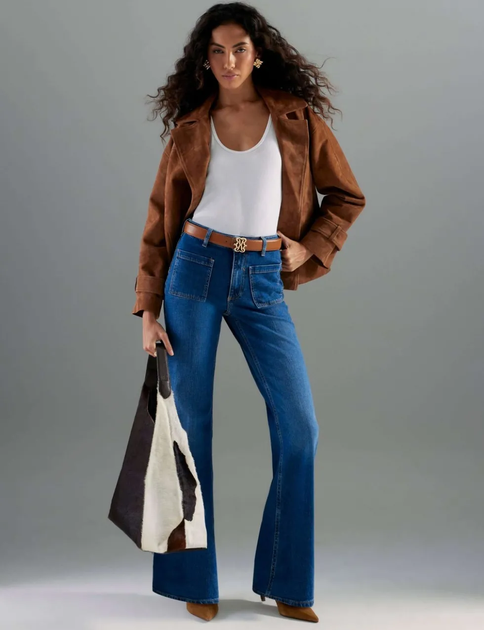Relaxed High Waisted Flared Jeans