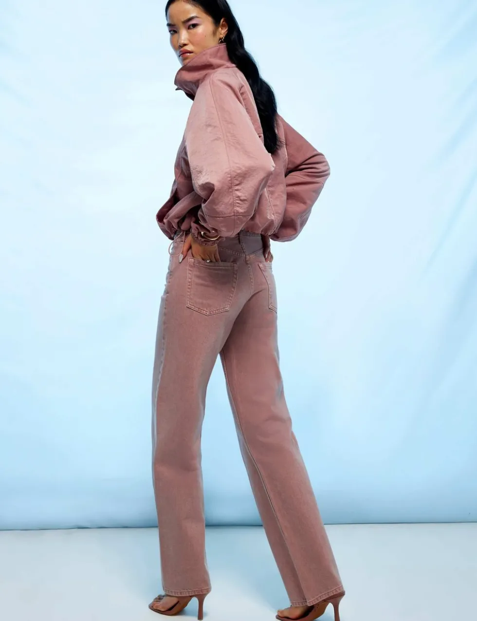 Relaxed High Waisted Straight Leg Jeans