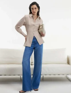 Relaxed High Waisted Straight Leg Jeans