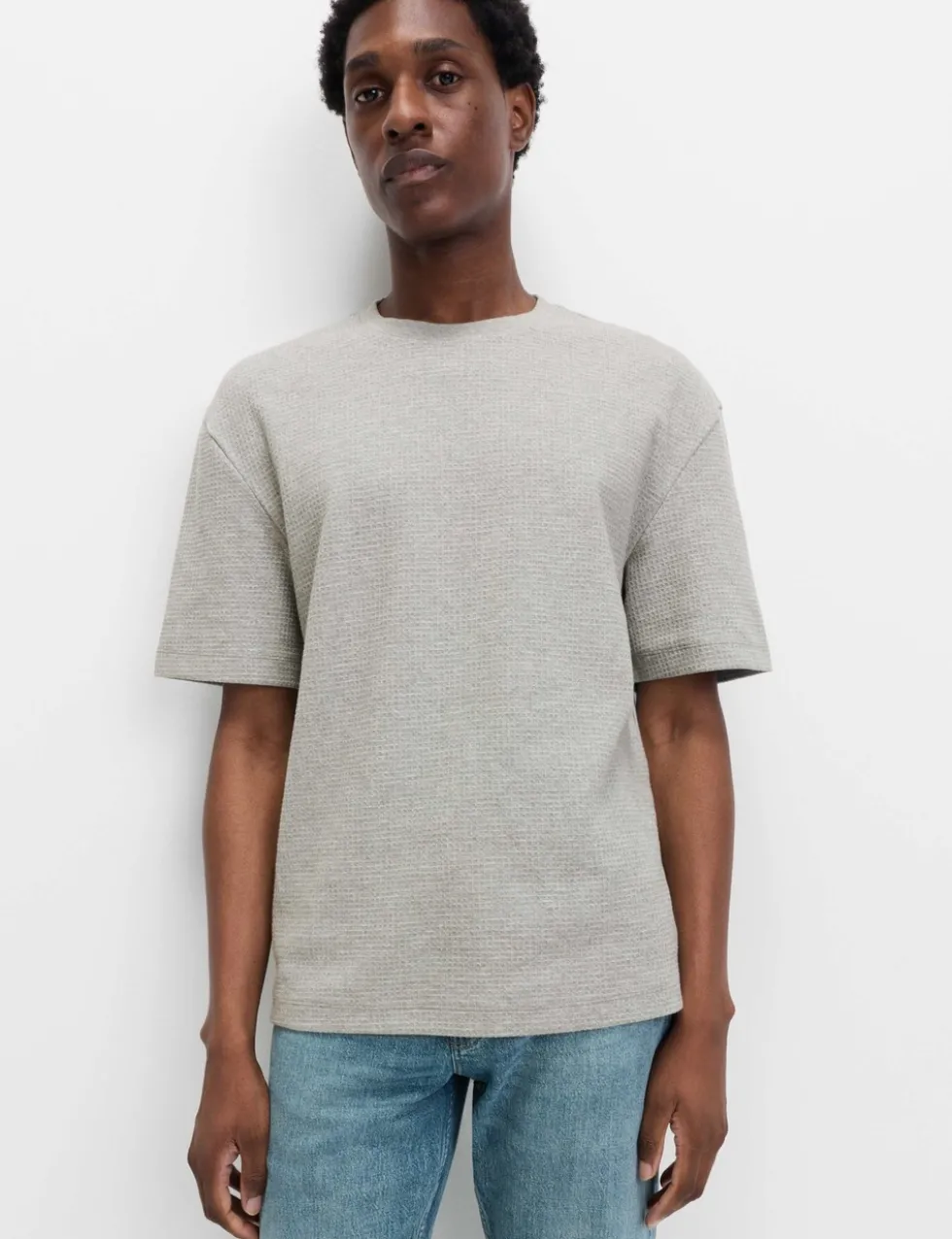 Relaxed Pure Cotton Waffle T-Shirt