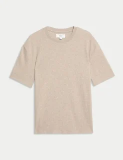 Relaxed Pure Cotton Waffle T-Shirt