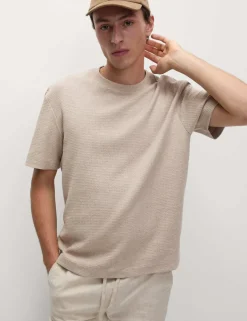 Relaxed Pure Cotton Waffle T-Shirt