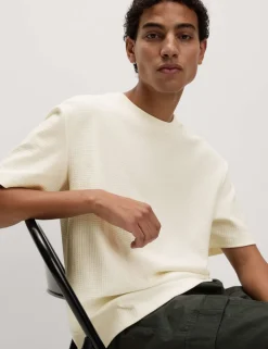 Relaxed Pure Cotton Waffle T-Shirt