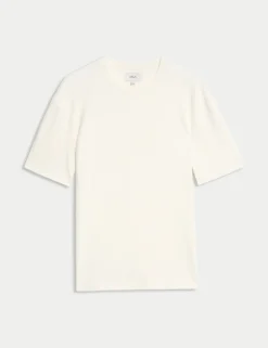 Relaxed Pure Cotton Waffle T-Shirt
