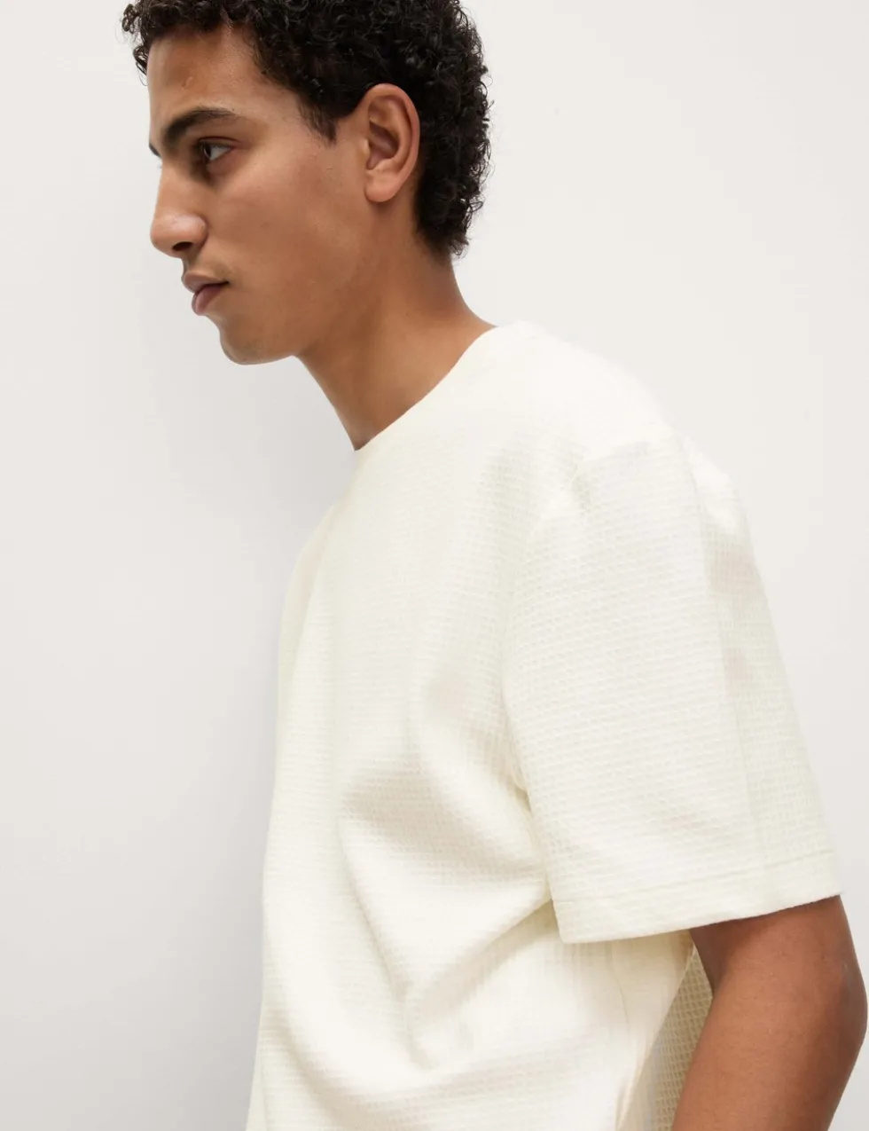 Relaxed Pure Cotton Waffle T-Shirt