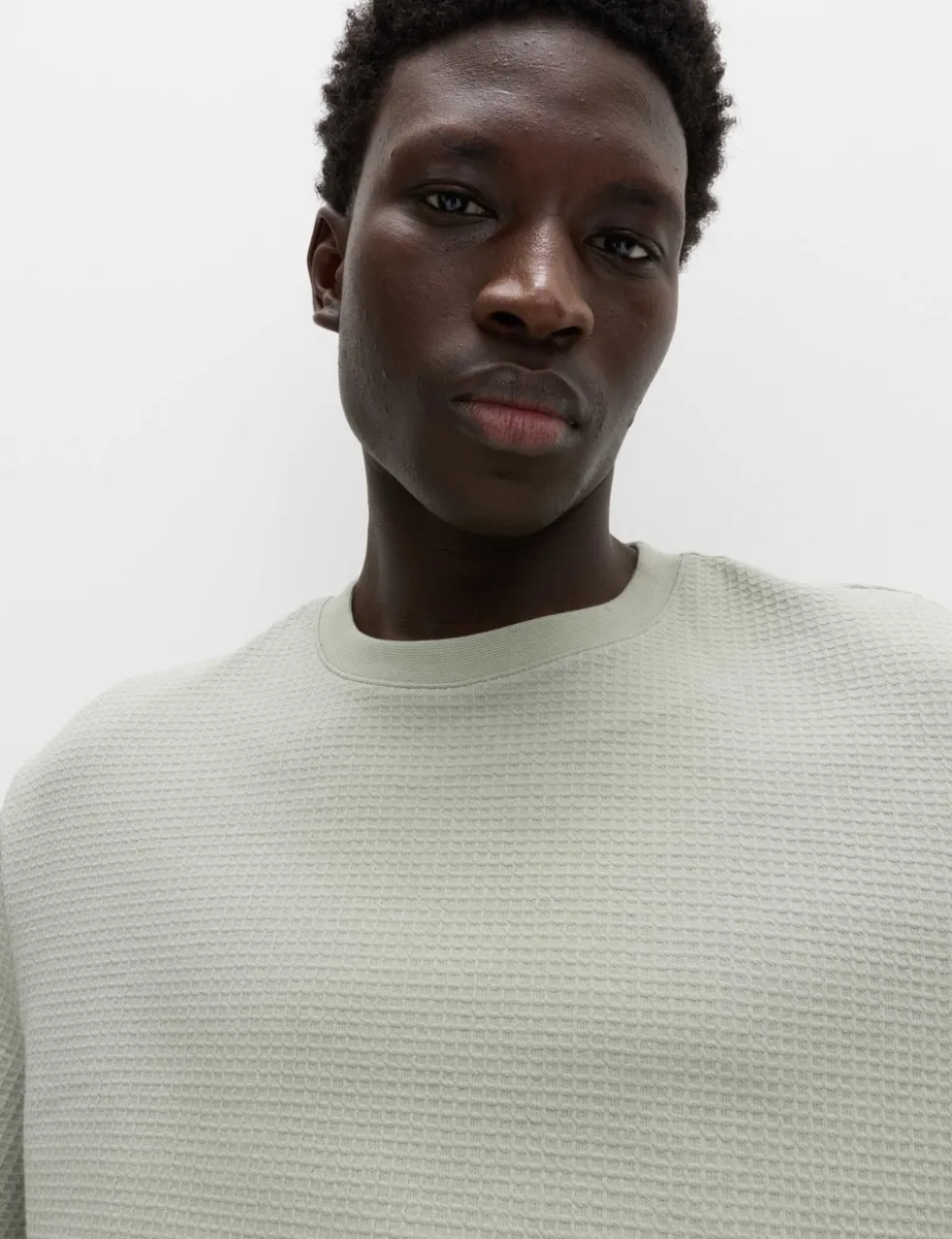 Relaxed Pure Cotton Waffle T-Shirt