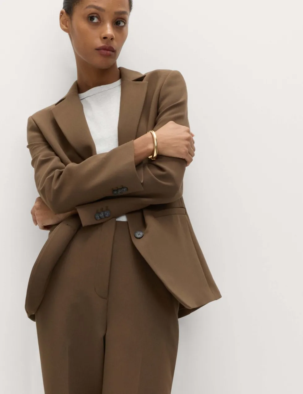 Relaxed Tailored Single-Breasted Blazer