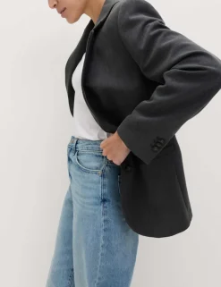 Relaxed Tailored Single-Breasted Blazer