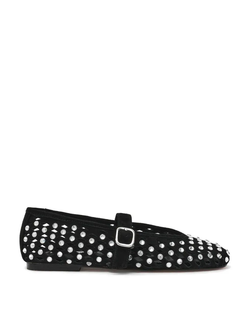 Rerun Suede Embellished Flat Pumps
