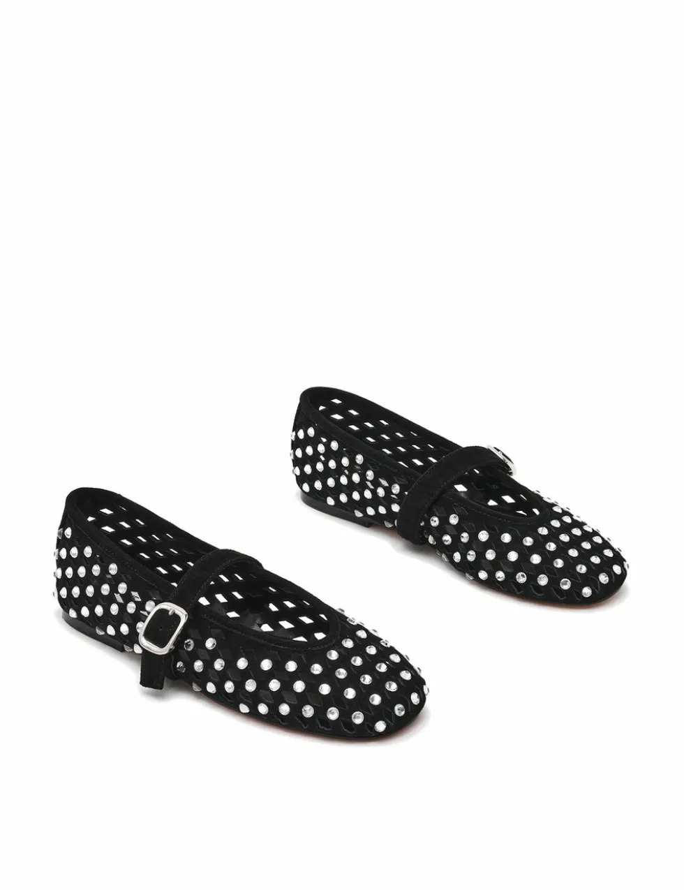 Rerun Suede Embellished Flat Pumps