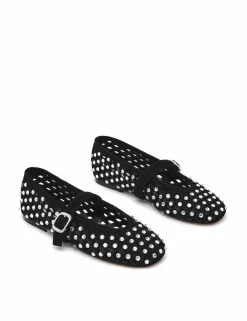 Rerun Suede Embellished Flat Pumps