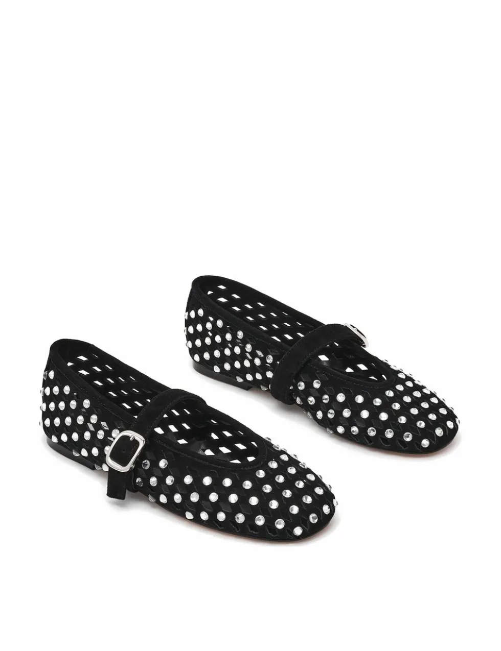 Rerun Suede Embellished Flat Pumps