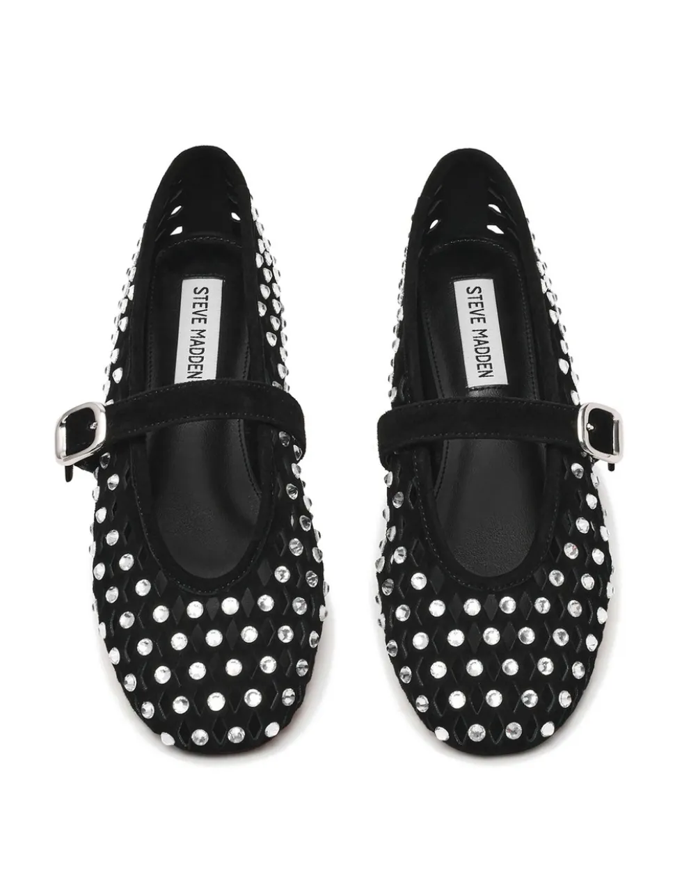 Rerun Suede Embellished Flat Pumps
