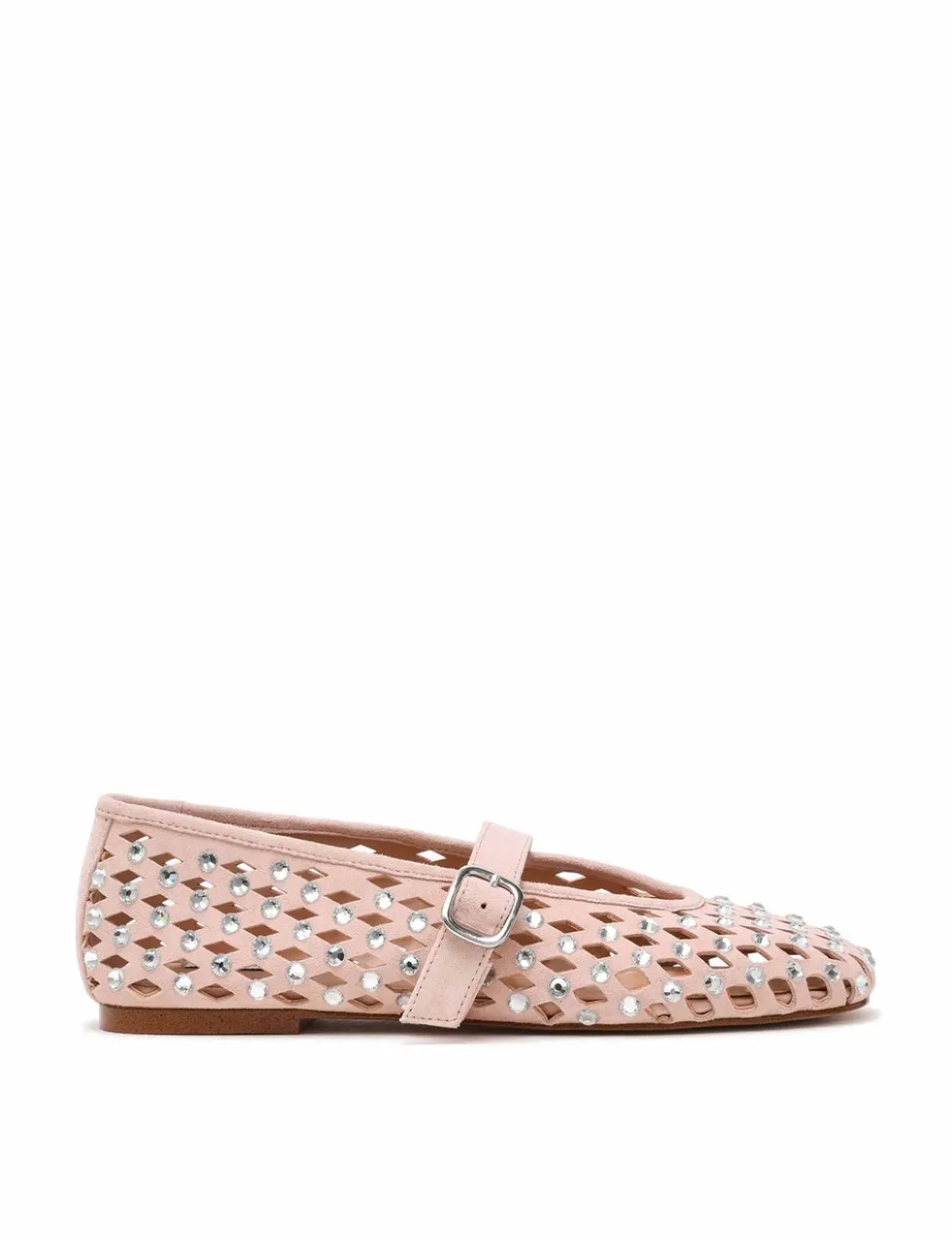 Rerun Suede Embellished Flat Pumps