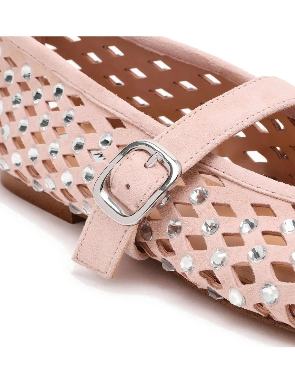 Rerun Suede Embellished Flat Pumps